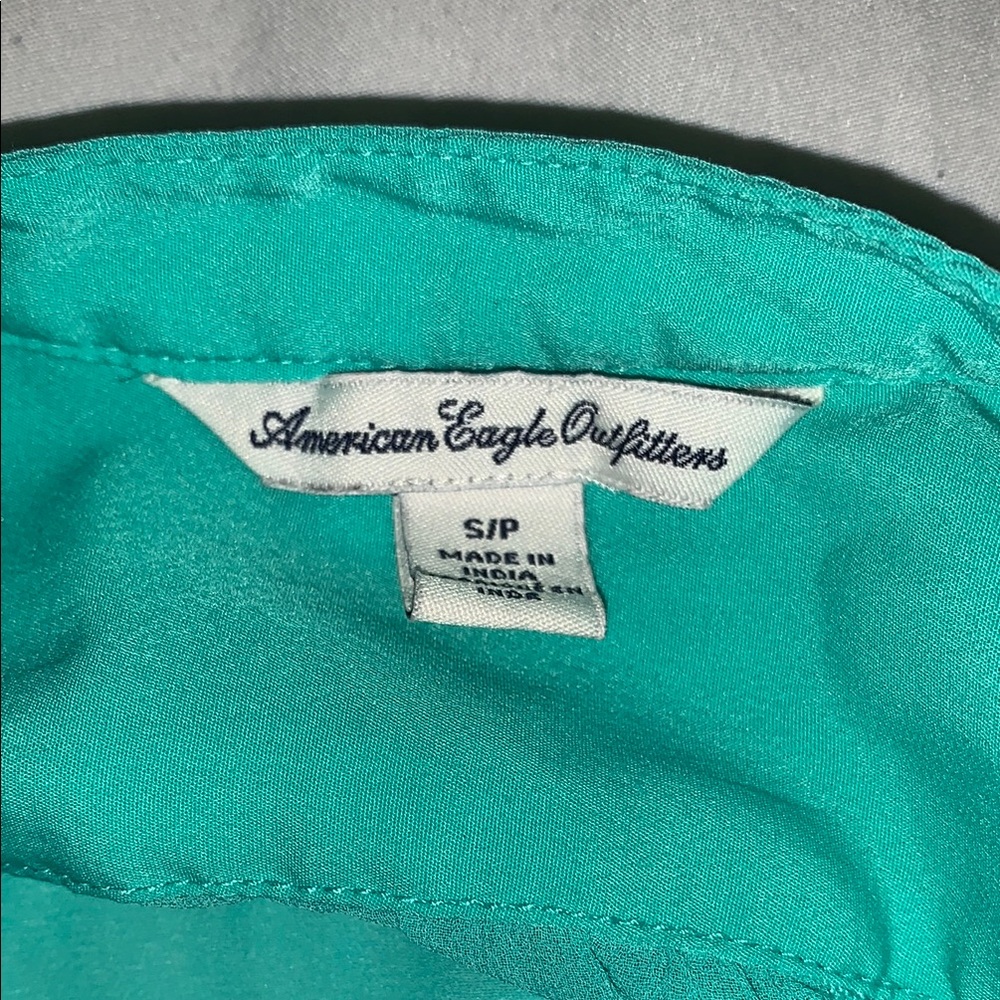 American Eagle Outfitters Sleeveless Turquoise Button-Up Top Small - Picture 6 of 6
